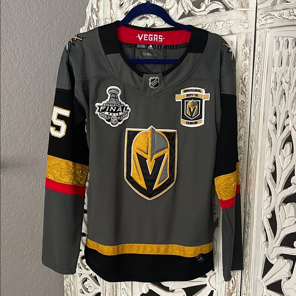 Inaugural #75 REAVES Vegas Golden Knights Gray and Gold Jersey